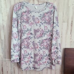 Ideology Gray and Purple Top